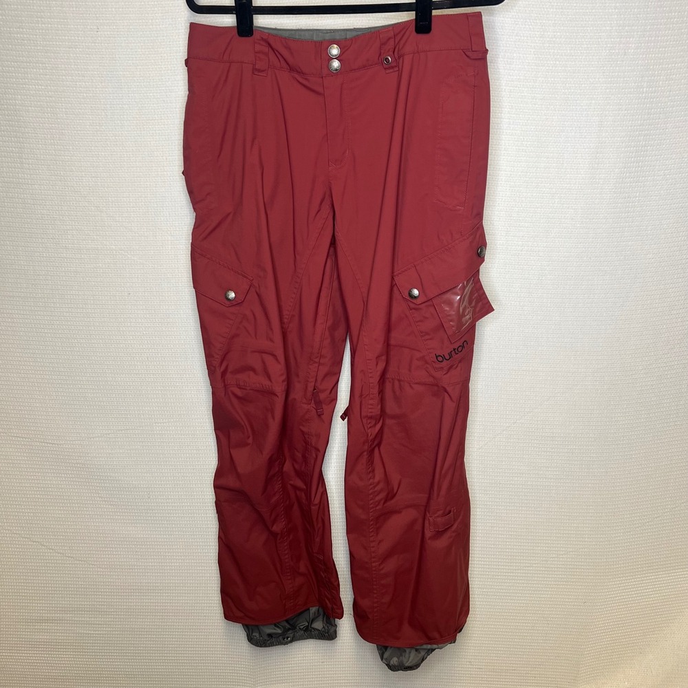 Burton Womens Cargo Snow Pants Dark Red Medium Ski Snowboard Leg Vents